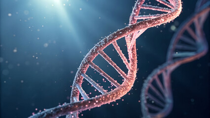 Glowing DNA Helix with Futuristic Genetic Science Background