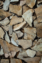 Rock wall. Background of stone for decoration. Old brick floor texture. Abstract background for design with copy space.