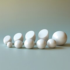 white eggs on a white background, isto