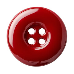 Fototapeta premium Red shiny button four holes detail close up,