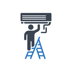 Air Conditioner Setup Ladder Icon