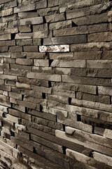 Rock wall. Background of stone for decoration. texture for design. Granite pebbles texture