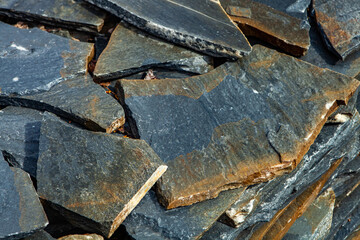 Rock wall. Background of stone for decoration. Old brick floor texture. Abstract background for design with copy space.