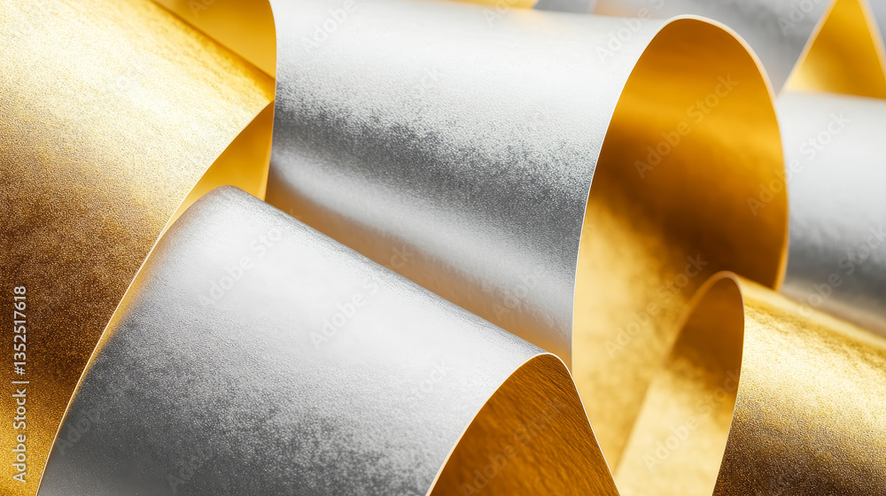 Aufkleber set of two vector holes in gold and silver paper with rolled edges and space for your text