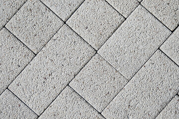 gray rectangular paving stones close-up top view
