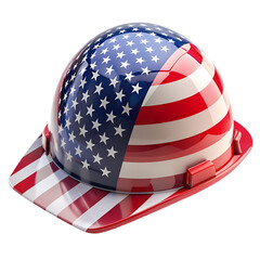 American Flag Hard Hat Safety Helmet Construction isolated on transparent background