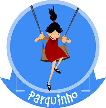 sign for preschool - Illustrated playground - parquinho in portuguese