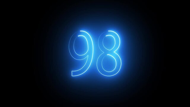 text 98 number countdown icon background 4k animation.