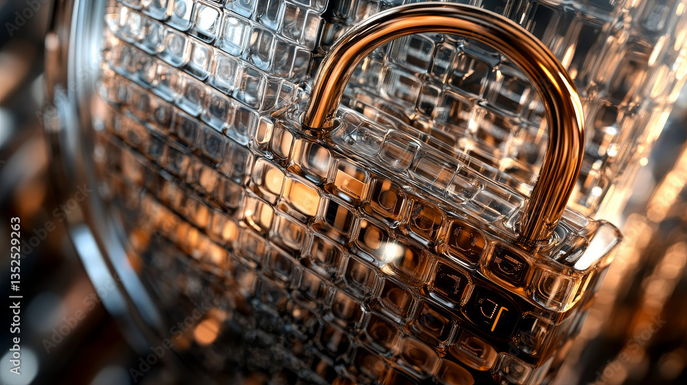 Poster cyber security information protection technology background concept. the prominent shield on the rig