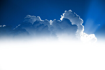 Blue sky and clouds background in PNG isolated on transparent background