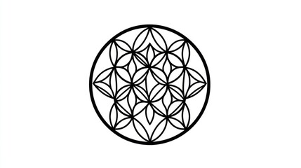 Sacred Geometry Design on White Background