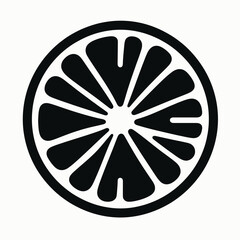 Lemon Slice silhouette in black on a white background