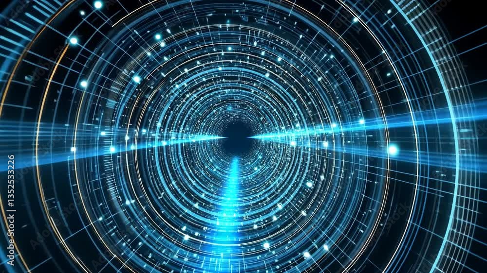 Poster futuristic energy technology concept with abstract digital elements generative ai