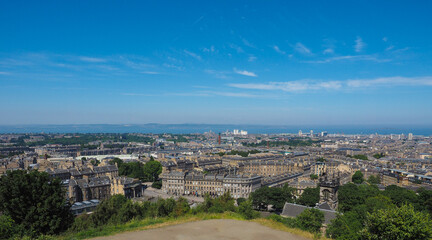 Aerial view of Edinburgh from Calton Hill