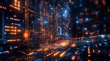 Obraz premium A futuristic depiction of Earth with a space station orbiting in the background, symbolizing the intersection of technology, sci-fi, and business. The minimalist design emphasizes the vastness of spac