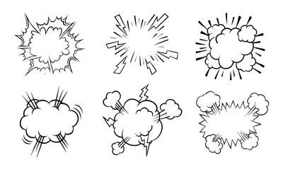 Explosion comic element. Explosion boom comic effect, suitable for burst text bubble.