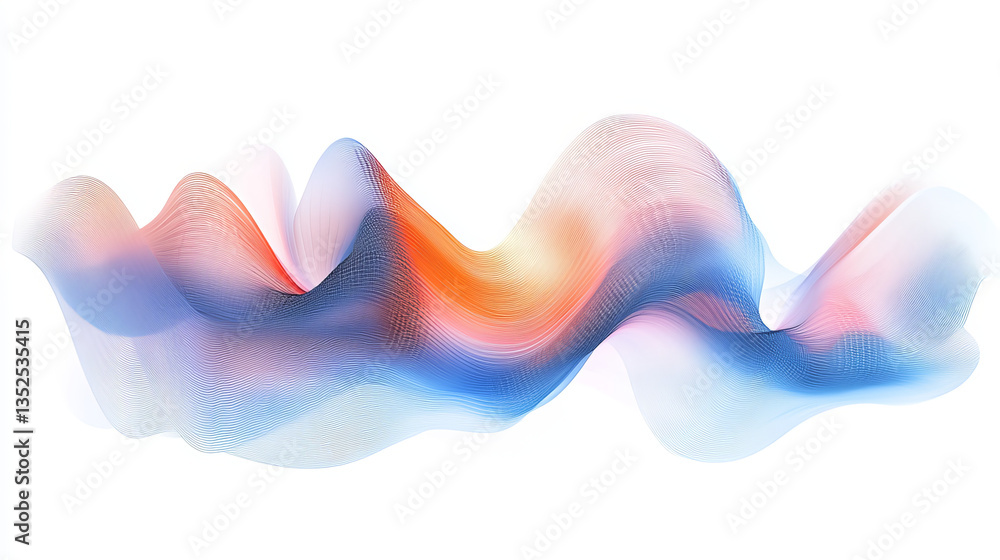 Aufkleber beautiful abstract wave technology background.connection structure.big data visualization and busine