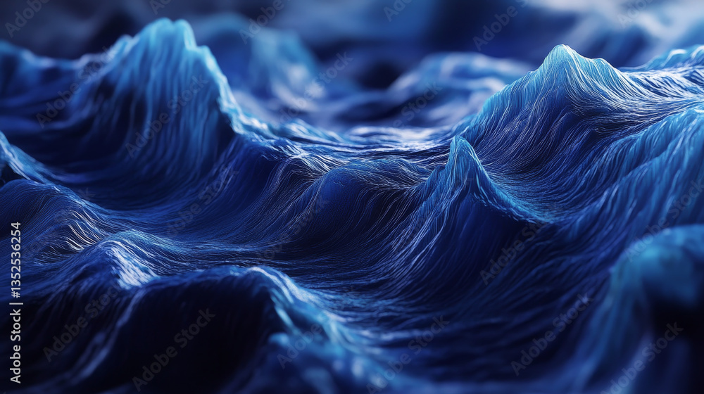 Poster geometric blue color abstract background. design wave style with copy space