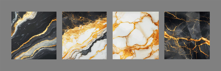 Elegant marble, stone texture set. Watercolor, ink vector background collection