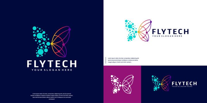 electrical circuit, with abstract butterfly shape, vector graphic design.