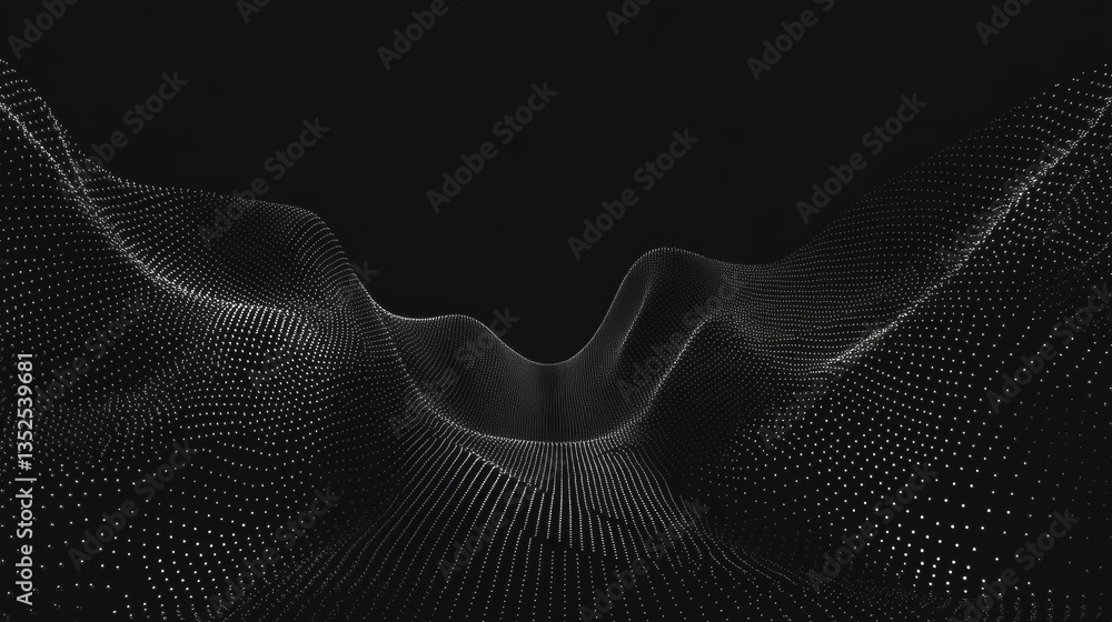 Poster polygon abstract background concept of dots and lines connected. with dark background and side space