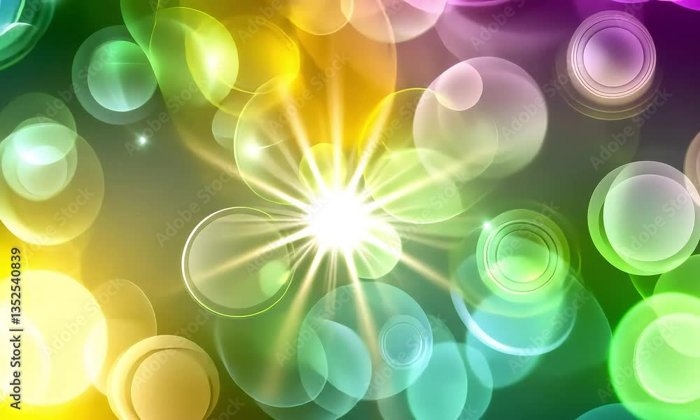 Poster abstract colorful light burst bokeh background circles design