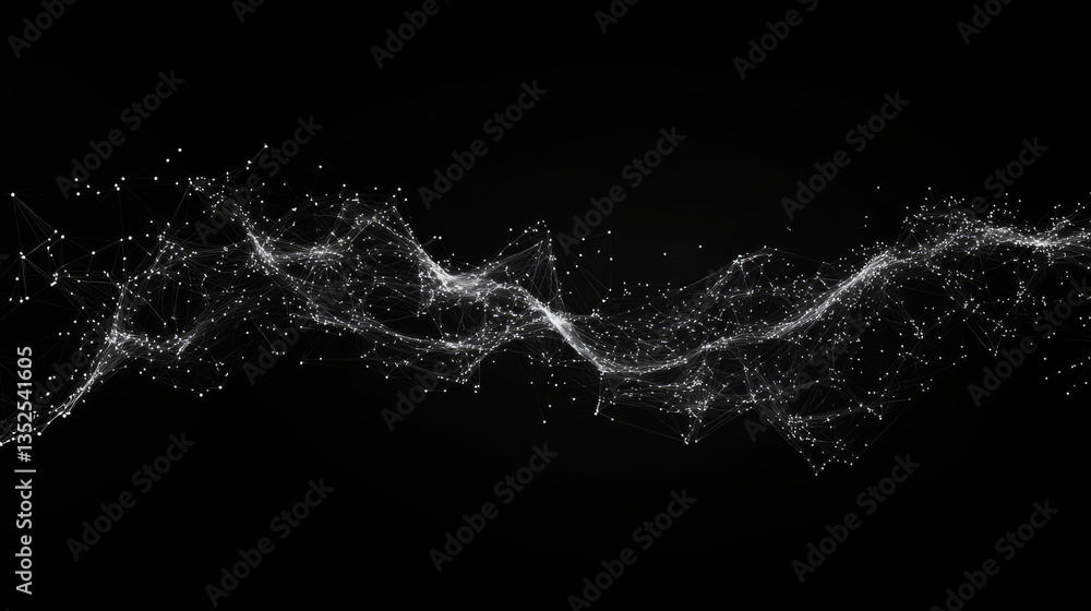 Poster polygon abstract background concept of dots and lines connected. with a dark background