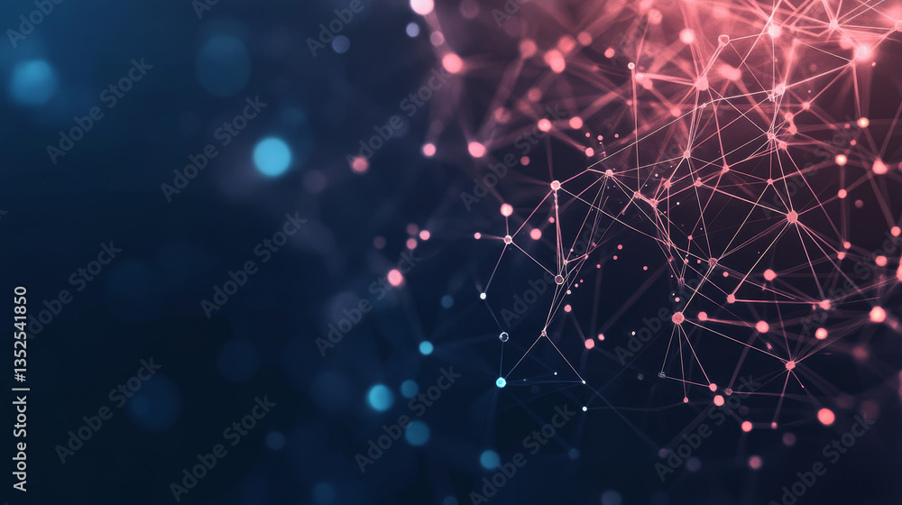 Poster polygon abstract background concept of dots and lines connected. with a dark background and empty sp