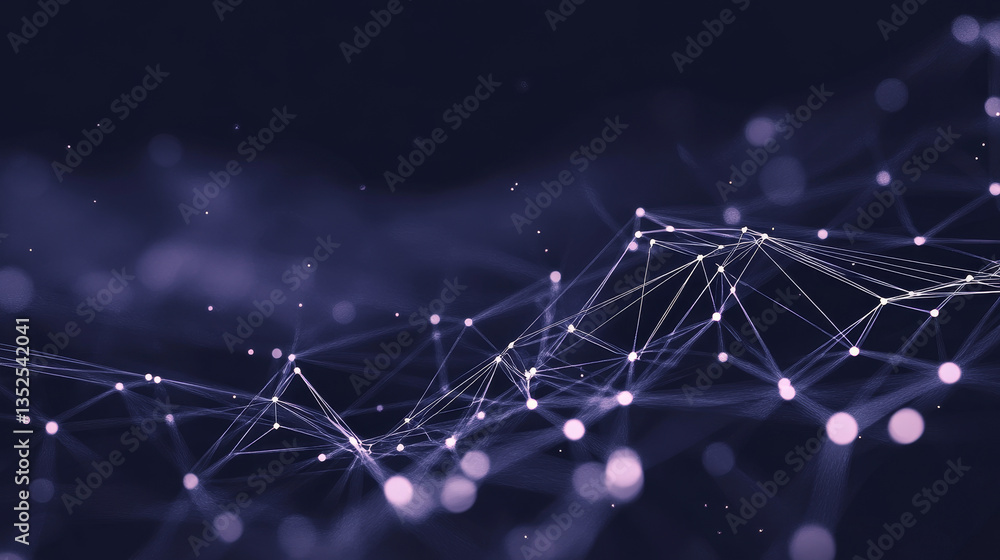 Poster polygon abstract background concept of dots and lines connected. with a dark background and empty sp