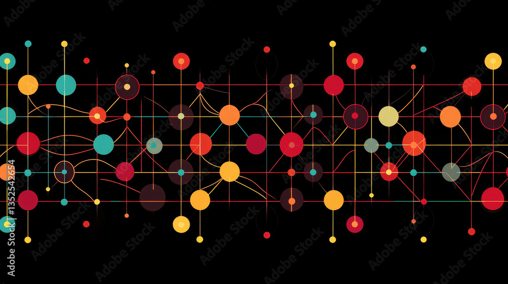 Poster polygon abstract background concept of dots and lines connected. with a dark background and empty sp