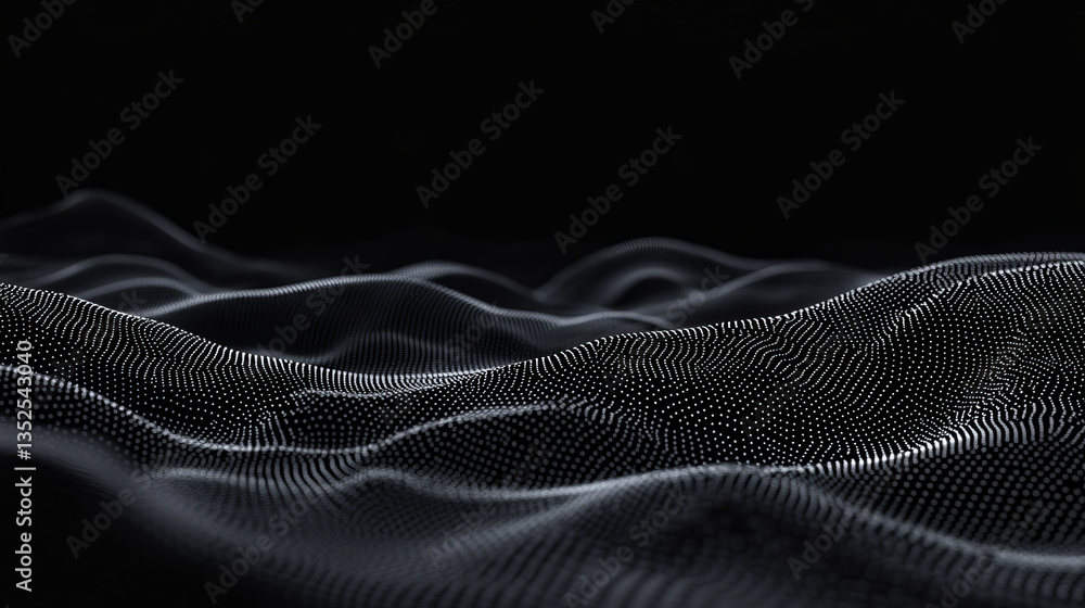 Poster polygon abstract background concept of interconnected dots and lines with a dark background and empt