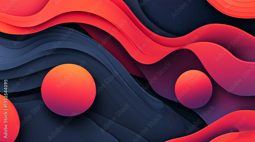 Poster red wave abstract vector background graphic design