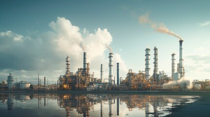 Obraz premium A photo of a sustainable petrochemical complex