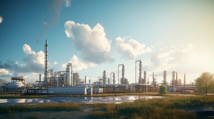 Naklejka premium A photo of a sustainable petrochemical complex