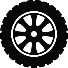 Obraz premium Car wheel icon simple vector illustration
