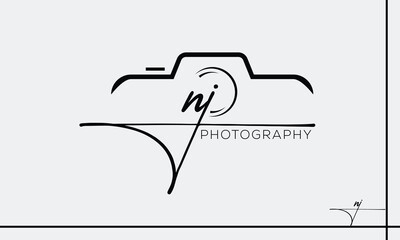 camera logo, photography logo, modern signature logo icon vector template