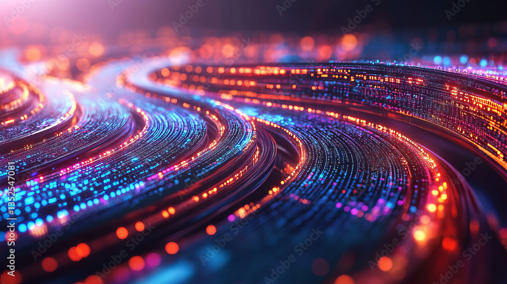 Poster technology digital data network abstract background, artificial intelligence ai on circuit board, fu