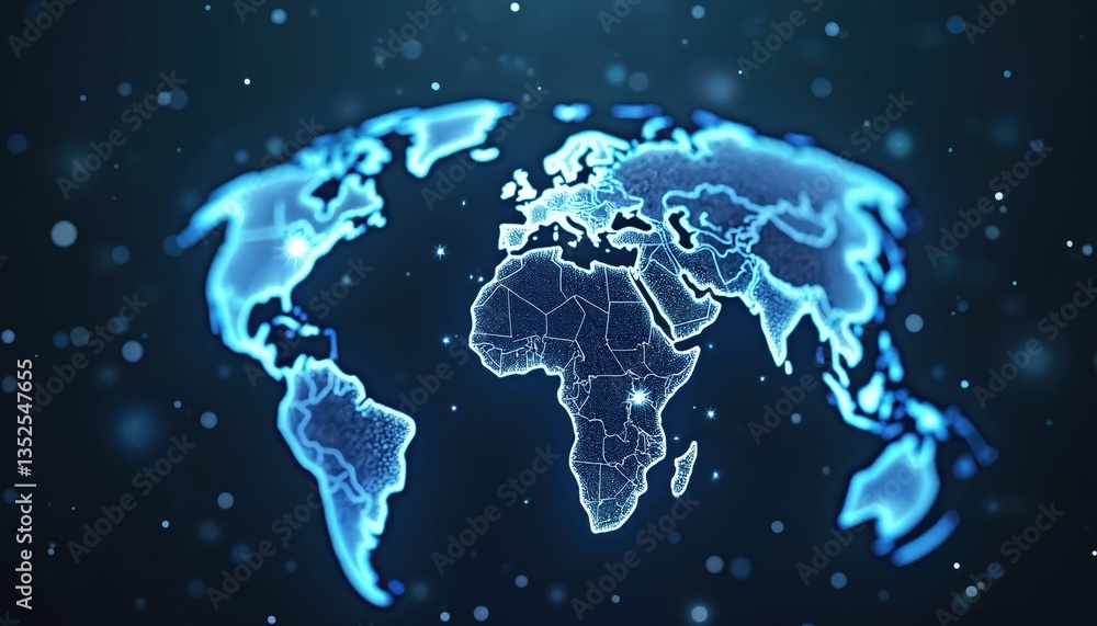 Aufkleber illustration digital world globe representing global network connectivity. abstract tech design with