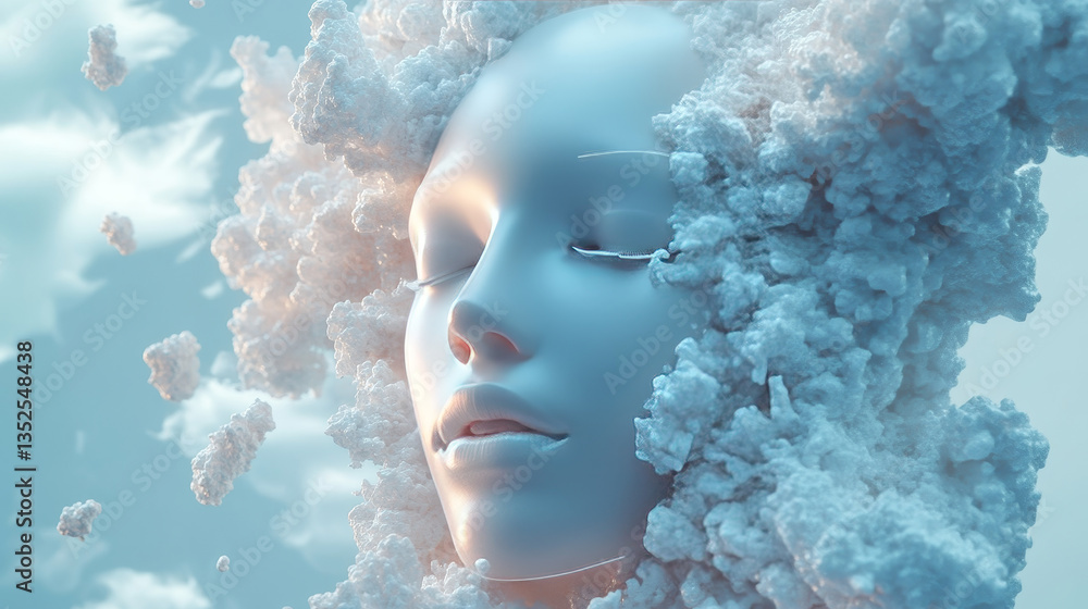 Poster artificial intelligence ai concept. future technology digital data analysis. big data transmission c