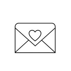 Romantic Love Letter: Minimalist Envelope and Heart Symbol Design PNG file isolated on transparent background ,cut out, clipping path, close up, high quality
