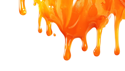 An orange popsicle dripping with liquid isolated on white background.PNG