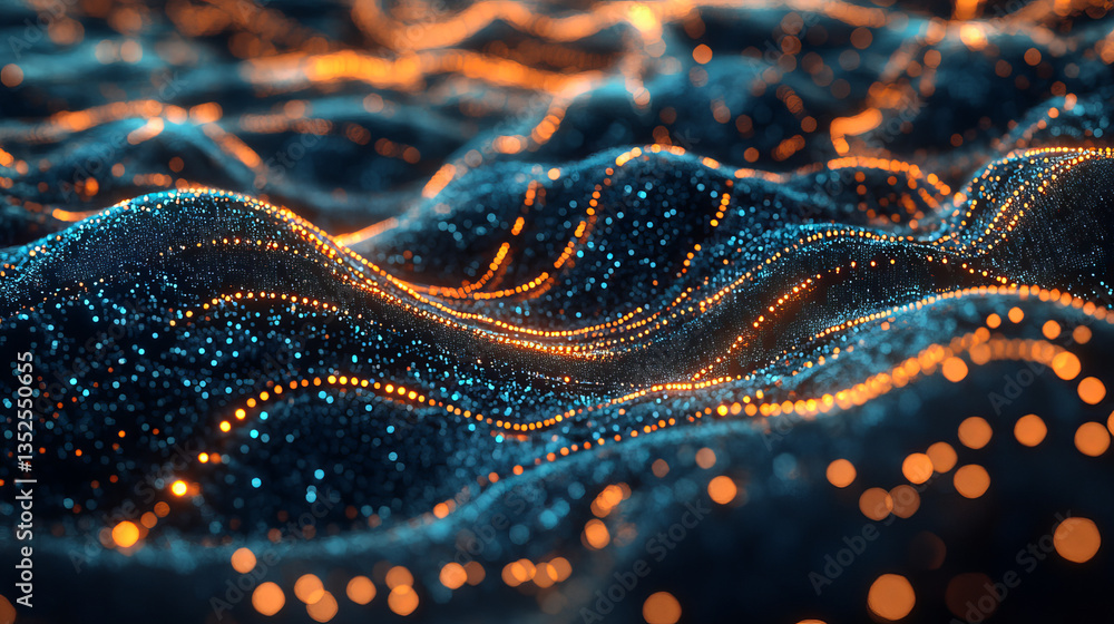 Poster artificial intelligence ai future technology concept visualization. big data transmission connection