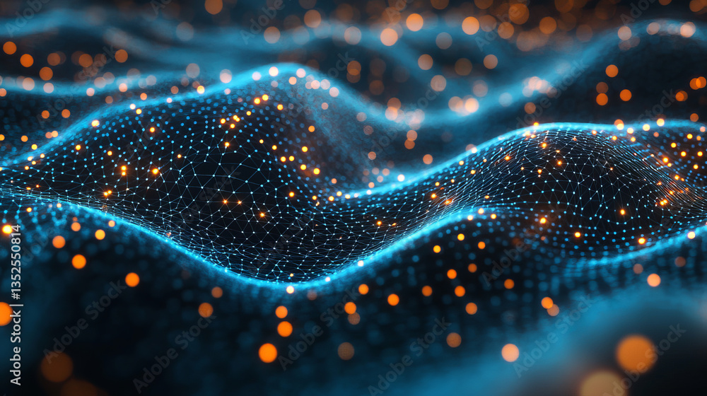 Poster artificial intelligence ai future technology concept visualization. big data transmission connection