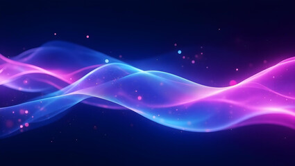 Fototapeta premium Futuristic Neon Wave Background Ai Generated– Vibrant Abstract Glow in Electric Blue & Purple