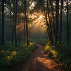 Obraz premium morning in the forest