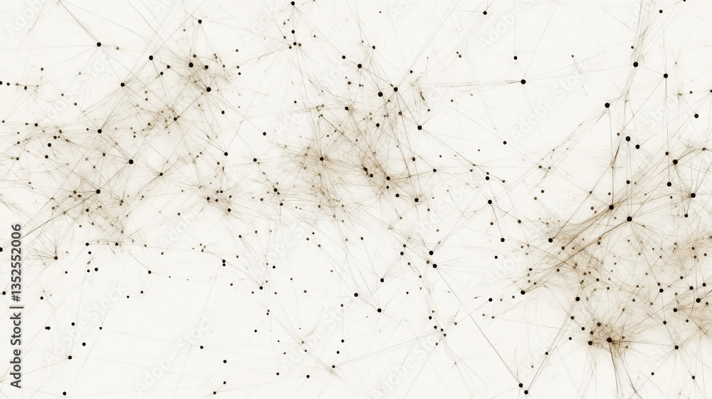Poster digital cyberspace geometric background with particles and digital data network connections.