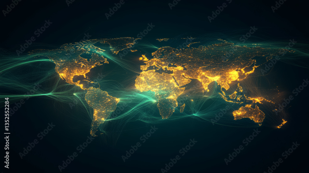 Poster digital data abstract background with technology digital cyberspace, data analysis and global networ