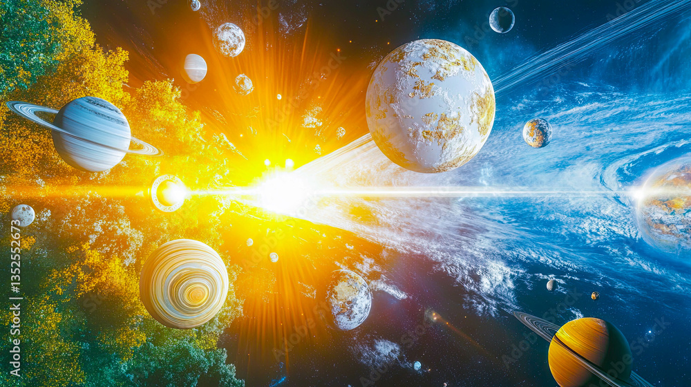 Leinwandbilder cosmic wonders of planetary alignment captured above in celestial harmony and splendor