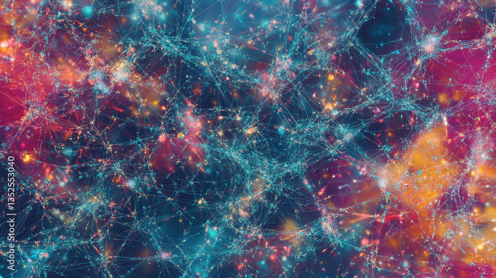 Poster digital abstract background, digital cyberspace and technology network connections. 3d rendering