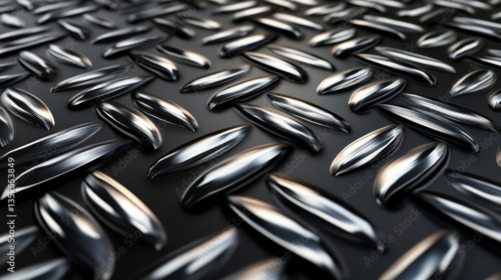Poster metallic diamond plate pattern with repeating oval shapes is displayed